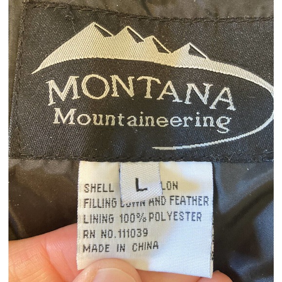 Montana Mountaineering GRIZ Down Puffer Vest Size Large Men’s Maroon Full Zip - Picture 4 of 8